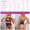 Women Lace Sexy Lingerie Set with Garter Belts Sexy Bra Unique Design Thong Lace Skirt Underwear Set Adjustable Straps for Dating Valentine's Day Hone