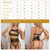 Women Lace Sexy Lingerie Set with Garter Belts Sexy Bra Unique Design Thong Lace Skirt Underwear Set Adjustable Straps for Dating Valentine's Day Hone