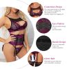 Women Lace Sexy Lingerie Set with Garter Belts Sexy Bra Unique Design Thong Lace Skirt Underwear Set Adjustable Straps for Dating Valentine's Day Hone