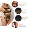 Women Lace Sexy Lingerie Set with Garter Belts Sexy Bra Unique Design Thong Lace Skirt Underwear Set Adjustable Straps for Dating Valentine's Day Hone